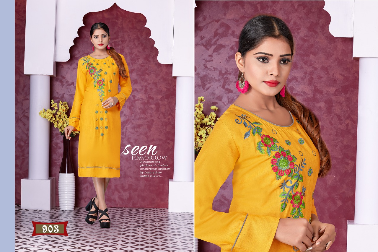 Royal Collection Presents Honey Chhaya Self Embroidered Casual Kurtis