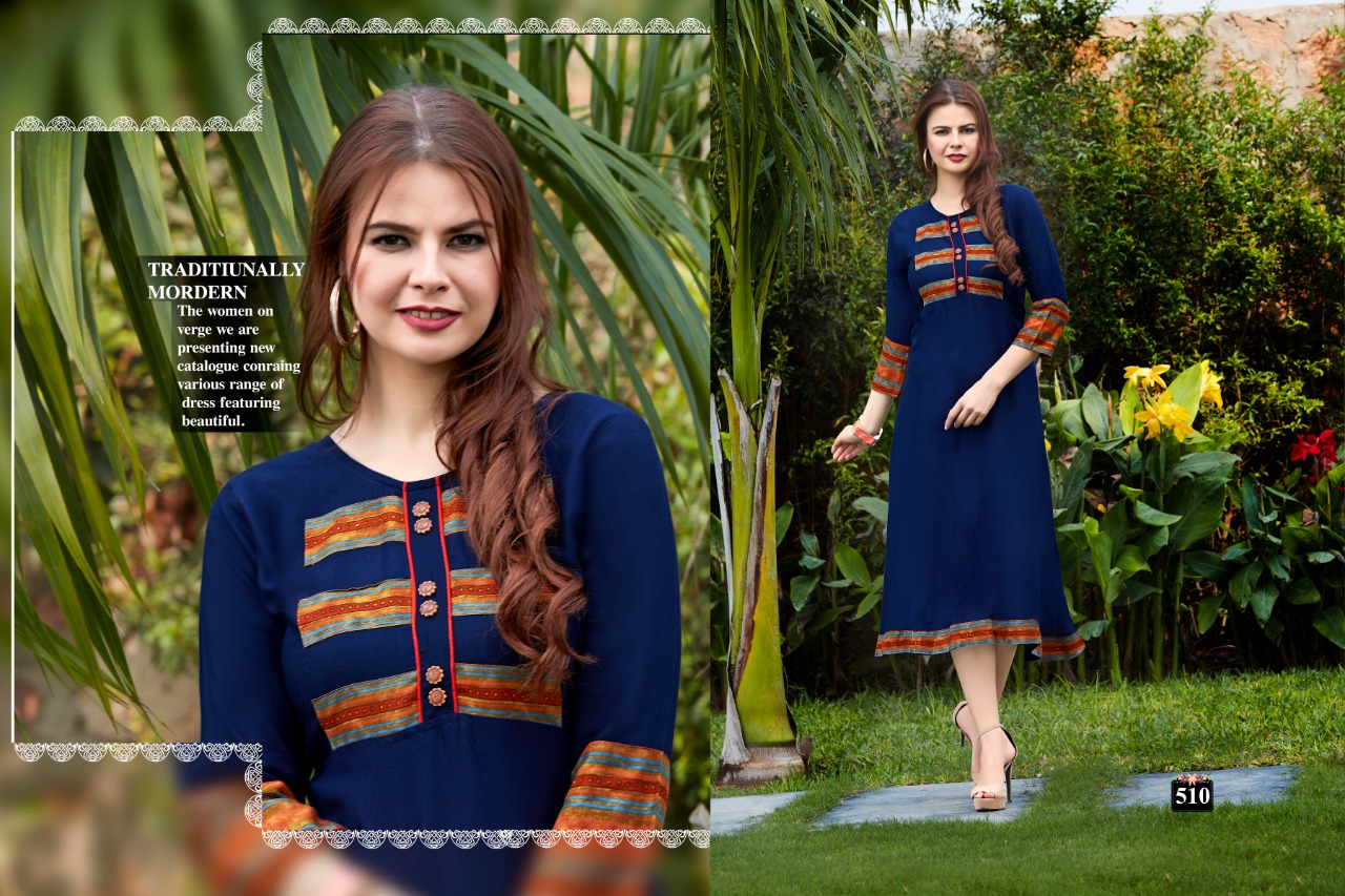 Royal Collection Presents Leaf Heavy Rayon Printed Designer Kurtis