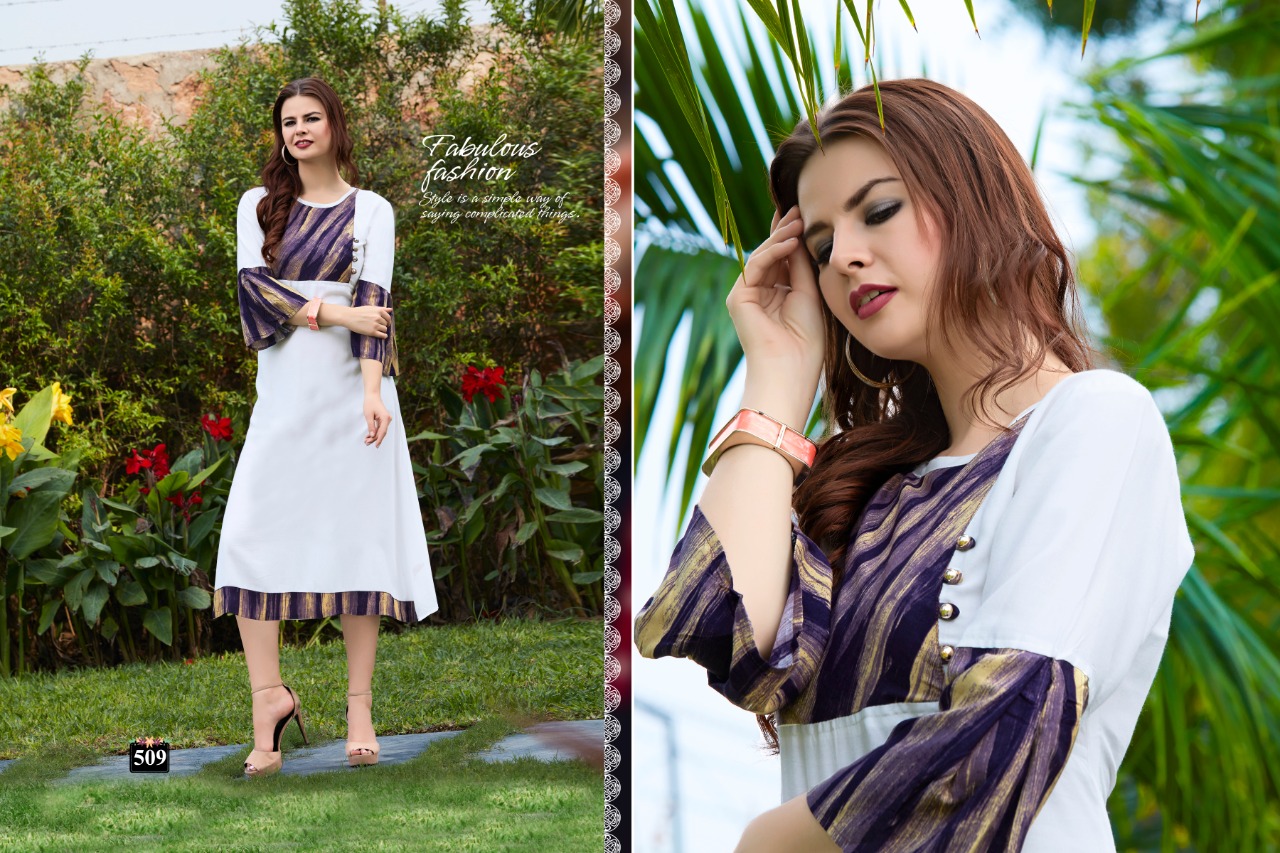 Royal Collection Presents Leaf Heavy Rayon Printed Designer Kurtis