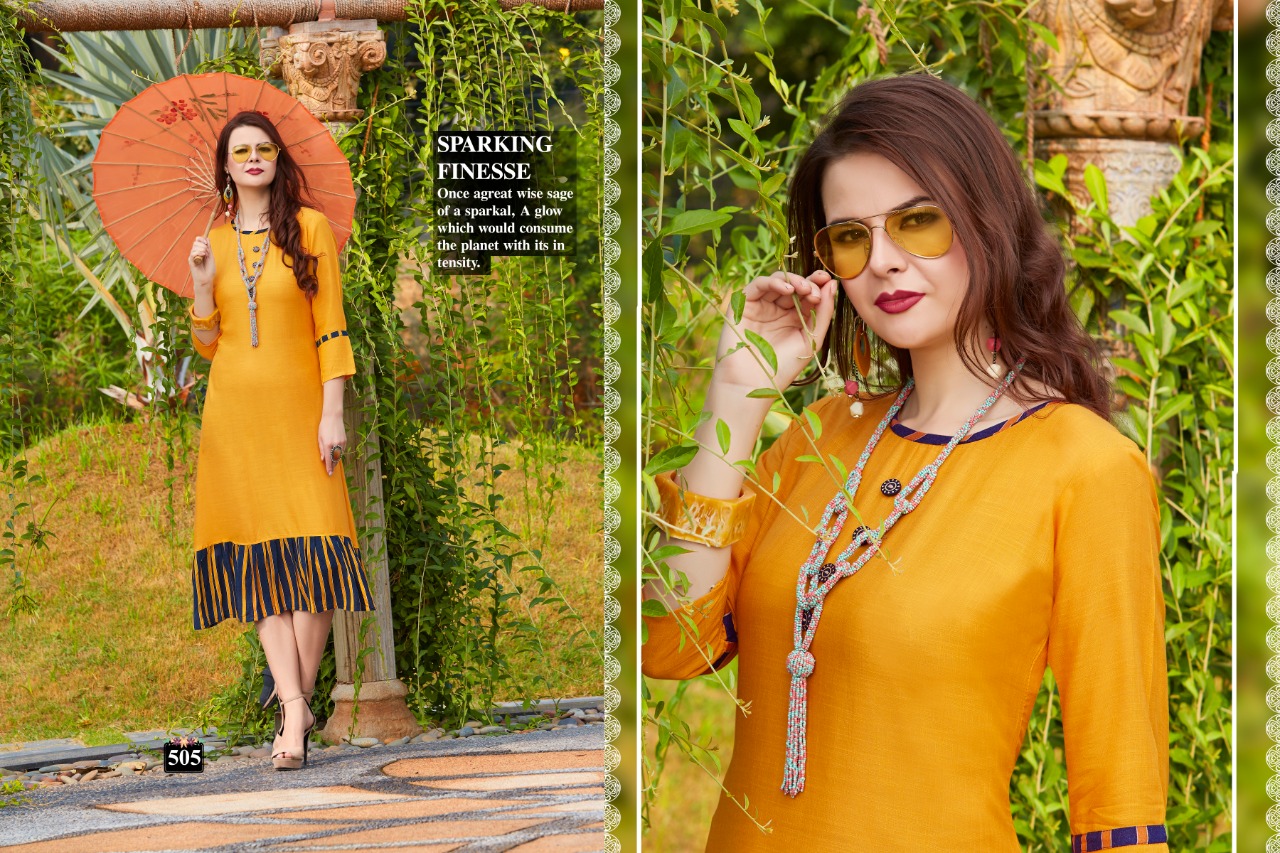 Royal Collection Presents Leaf Heavy Rayon Printed Designer Kurtis