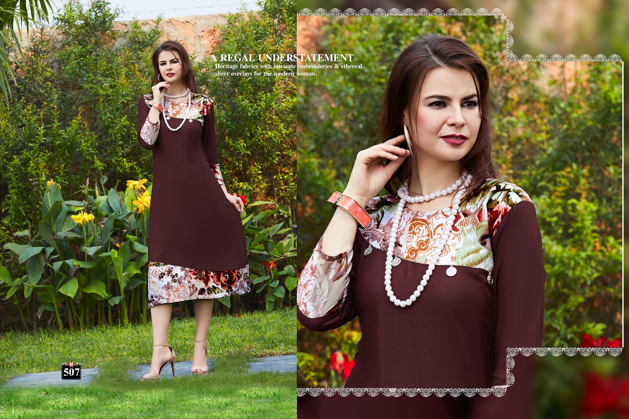 Royal Collection Presents Leaf Heavy Rayon Printed Designer Kurtis