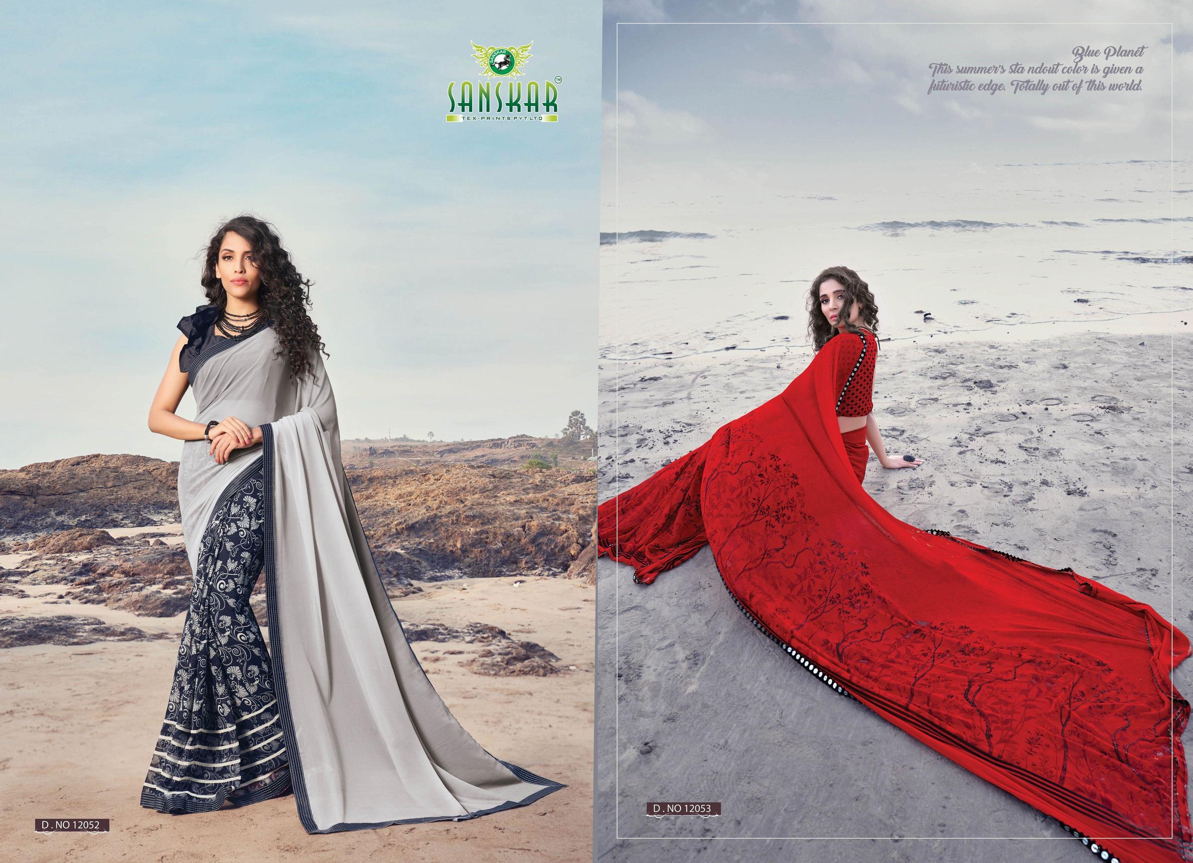 Sanskar Presents Signature 12 Digital Printed Georgette Casual Sarees