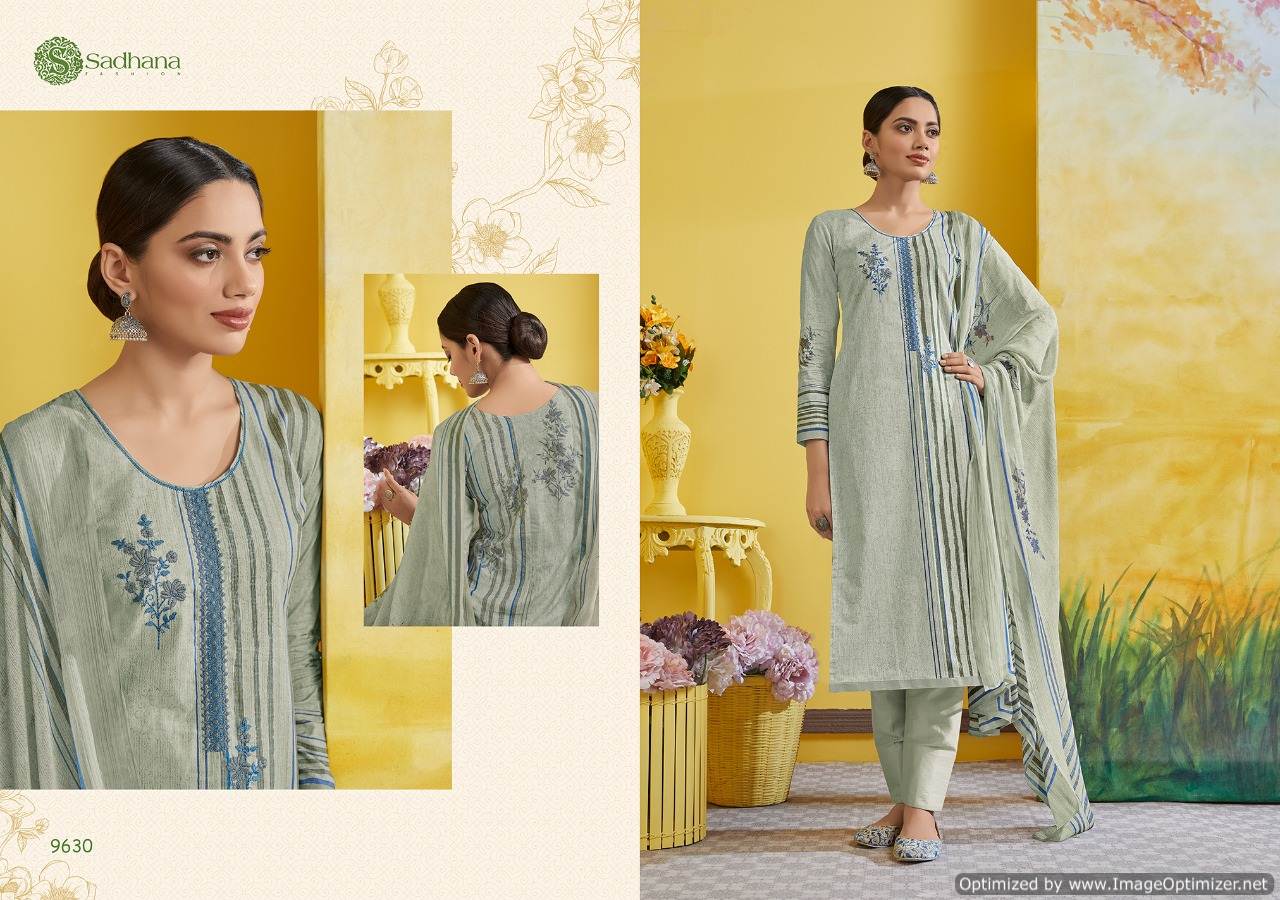 Sanskruti Presents Sadhana 32 Pure Az Collection Of Fancy Work Cotton Dress Materials