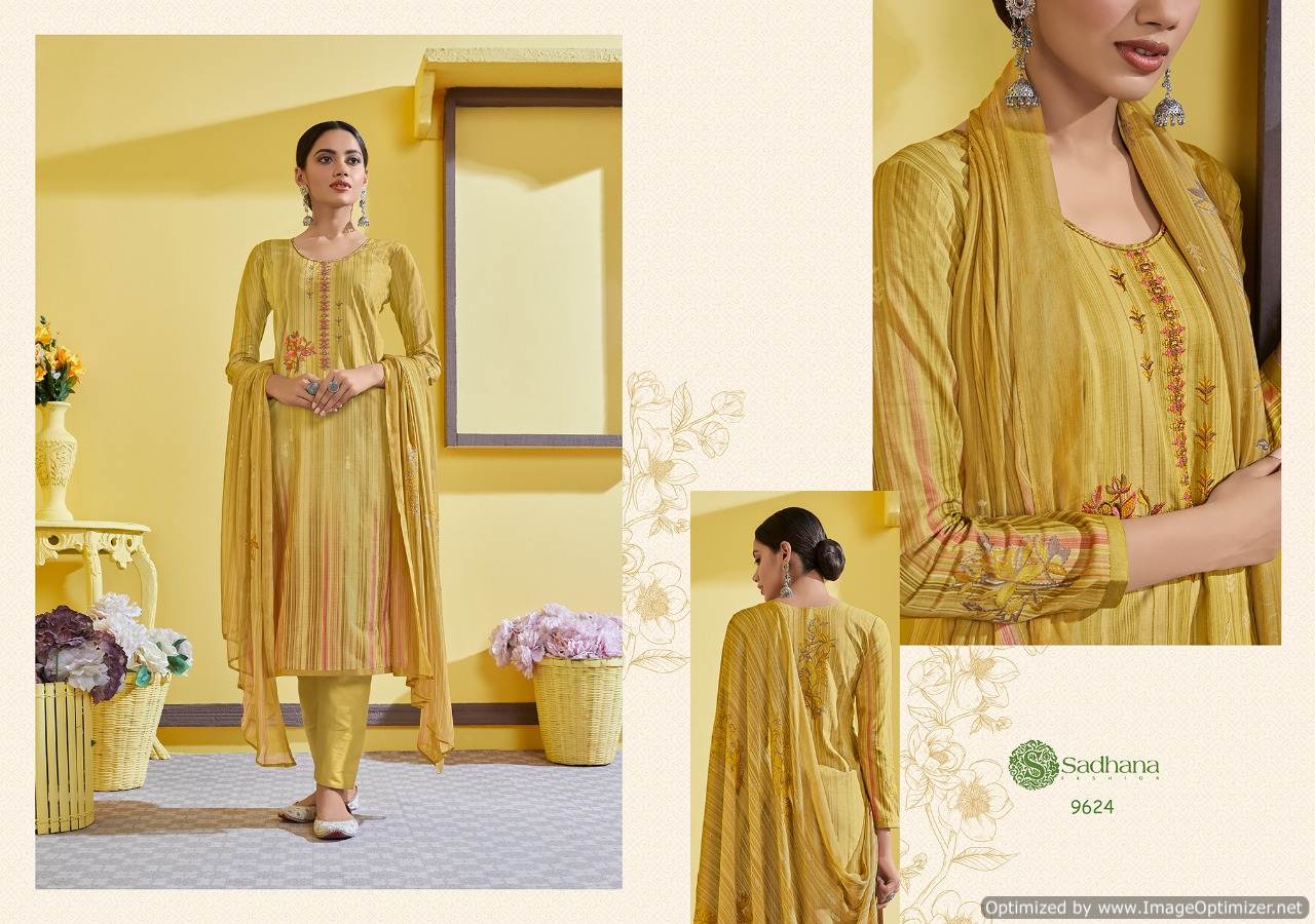 Sanskruti Presents Sadhana 32 Pure Az Collection Of Fancy Work Cotton Dress Materials