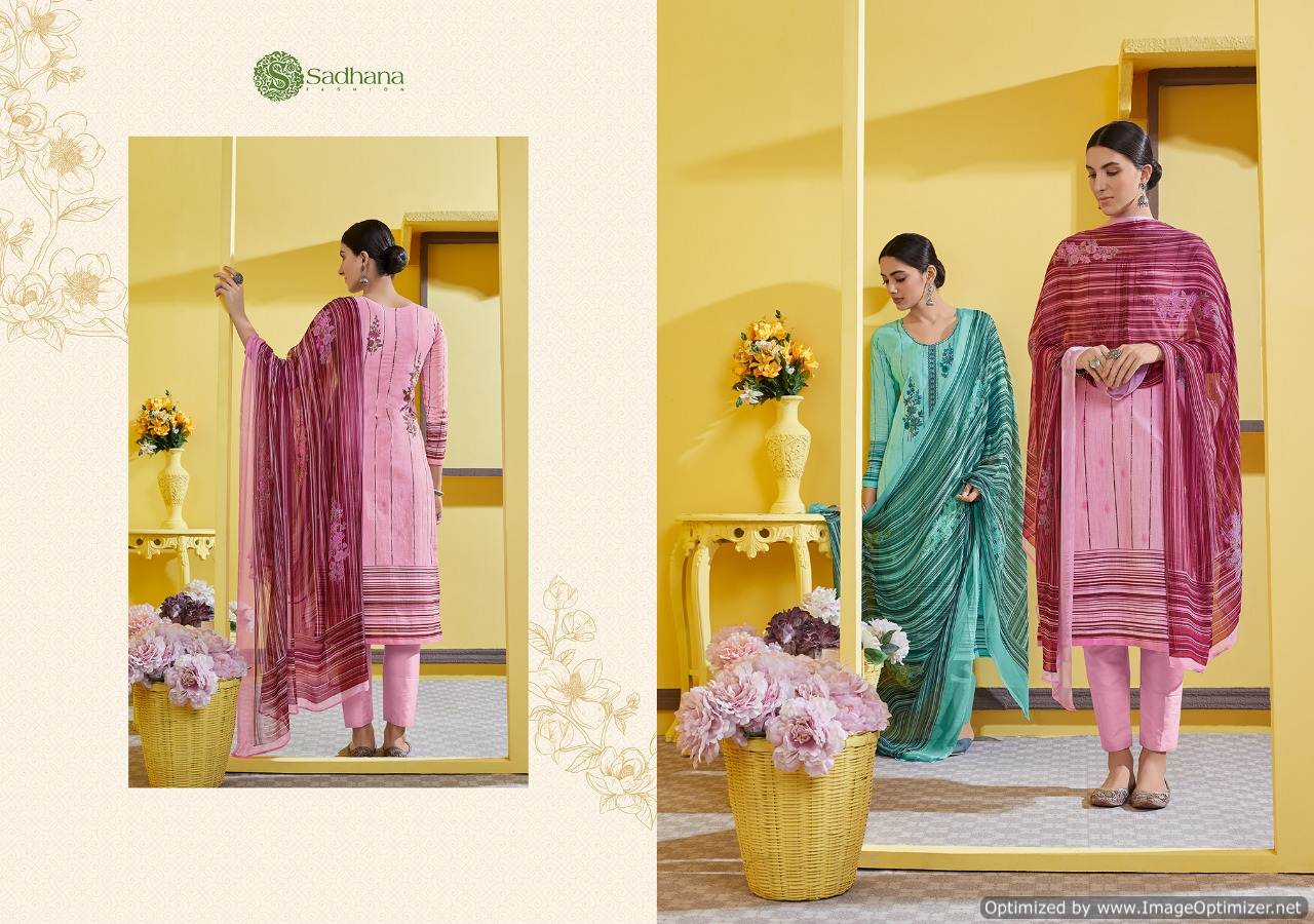 Sanskruti Presents Sadhana 32 Pure Az Collection Of Fancy Work Cotton Dress Materials