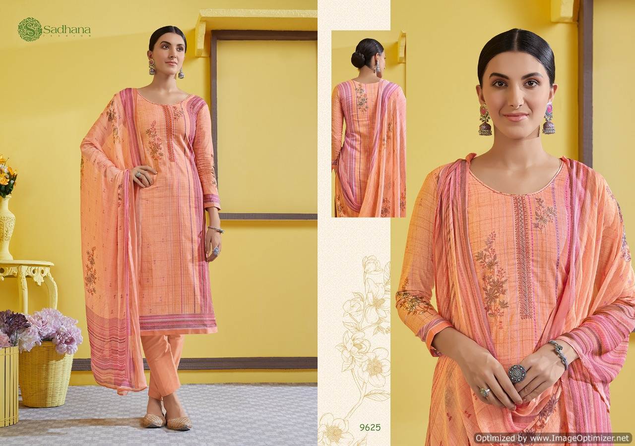 Sanskruti Presents Sadhana 32 Pure Az Collection Of Fancy Work Cotton Dress Materials