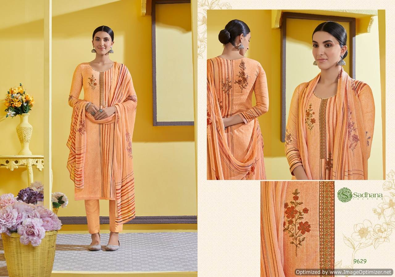 Sanskruti Presents Sadhana 32 Pure Az Collection Of Fancy Work Cotton Dress Materials