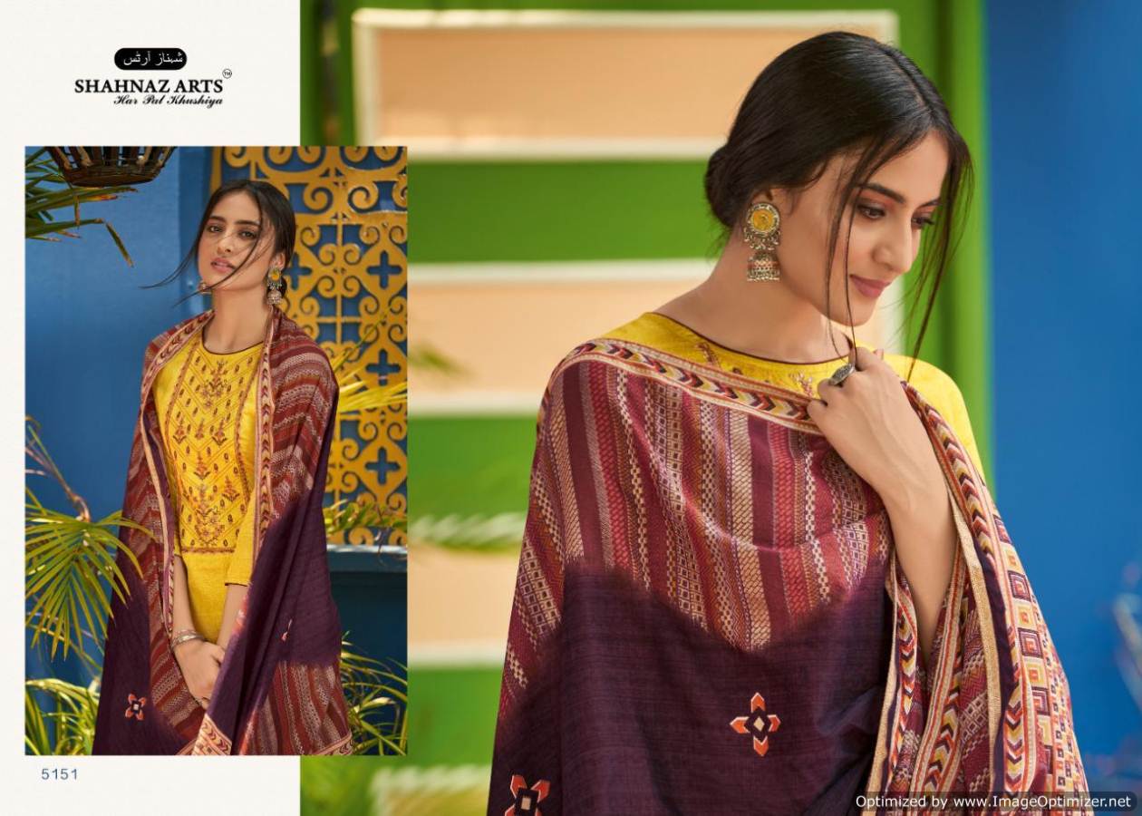 Shahnaz Presents Panihari 5 Collection Of Jam Cotton Fancy Embroidered And Digital Printed Dress Materials