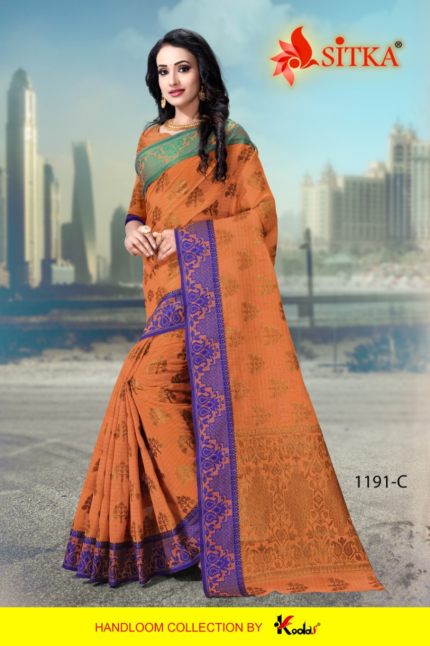 Sitka Presents Benzer 1191 Collection Of Cotton Silk Casual Wear Sarees