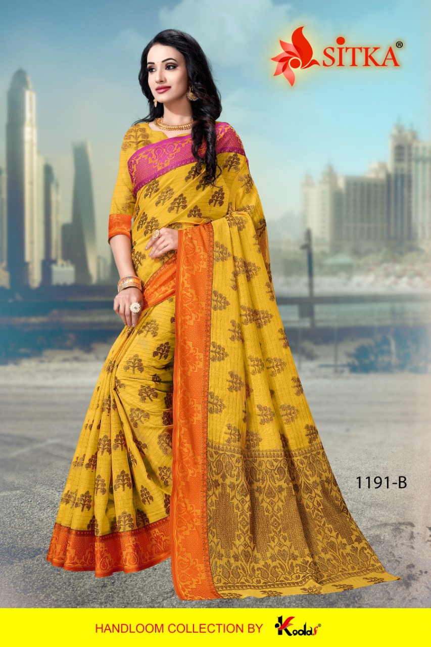 Sitka Presents Benzer 1191 Collection Of Cotton Silk Casual Wear Sarees