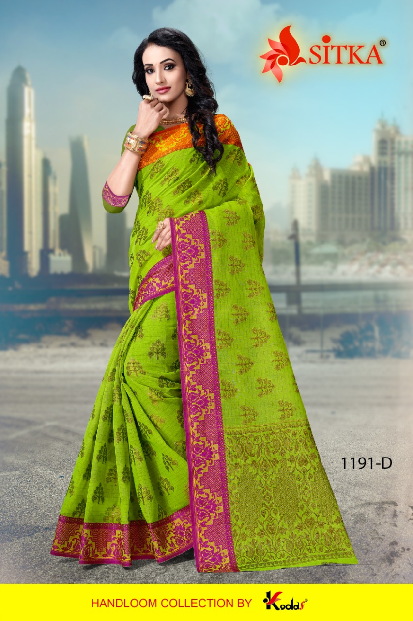 Sitka Presents Benzer 1191 Collection Of Cotton Silk Casual Wear Sarees