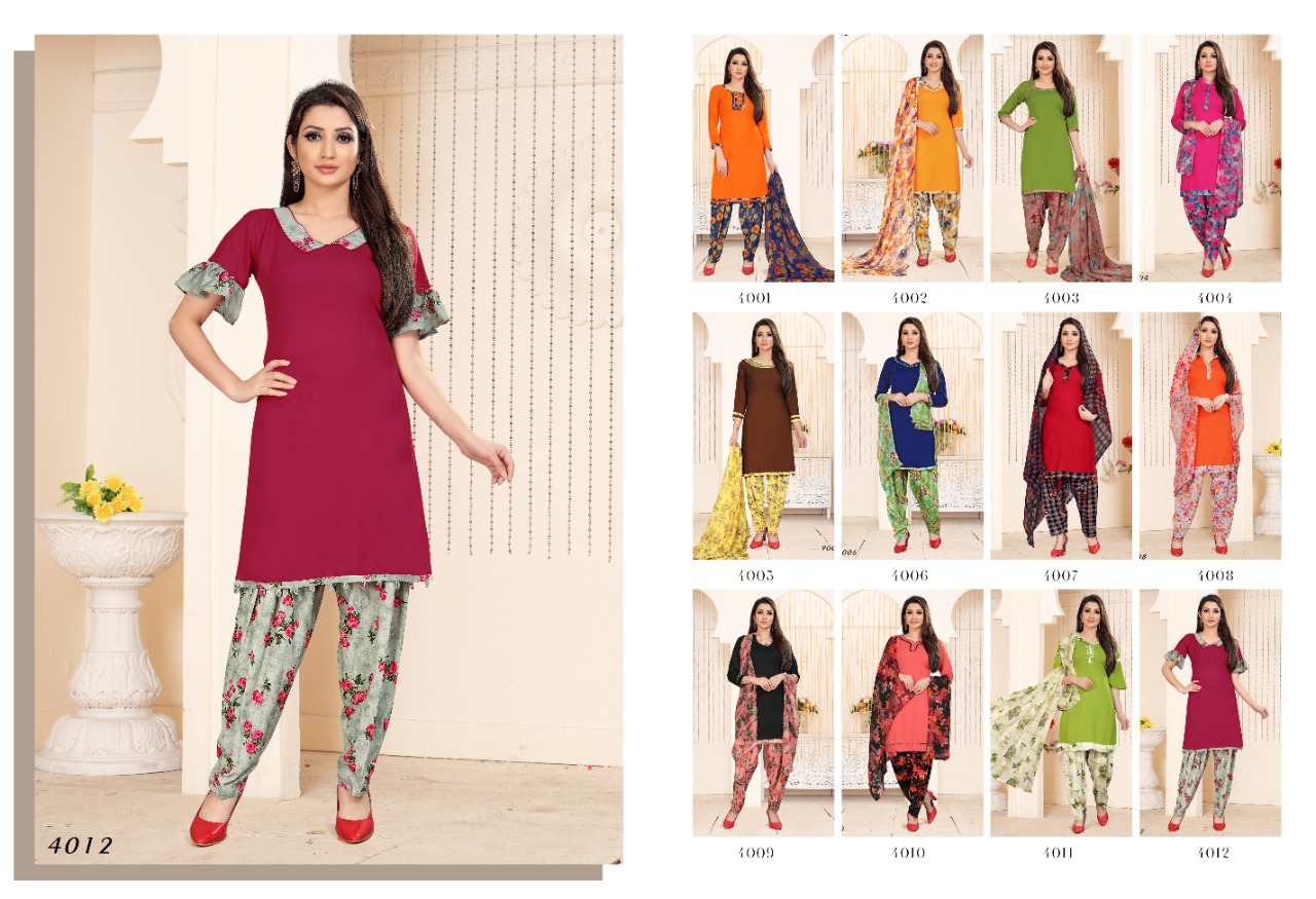 Sweety Presents Milly 34 Collection Of Leon Crape Printed Dress Materials