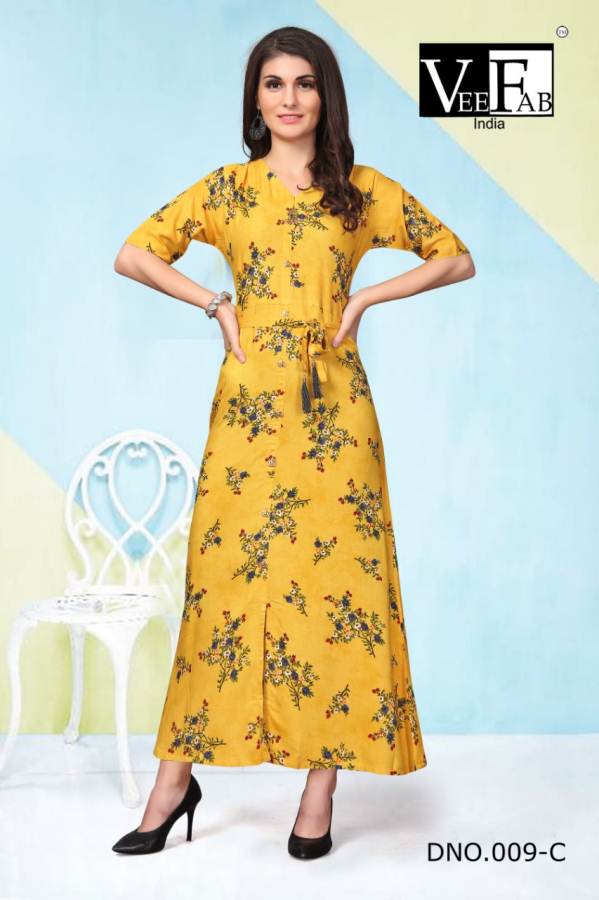 Vee Fab Presents Coin Master 6 Collection Of Rayon Printed Long Kurtis