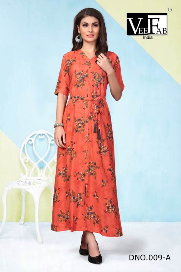 Vee Fab Presents Coin Master 6 Collection Of Rayon Printed Long Kurtis