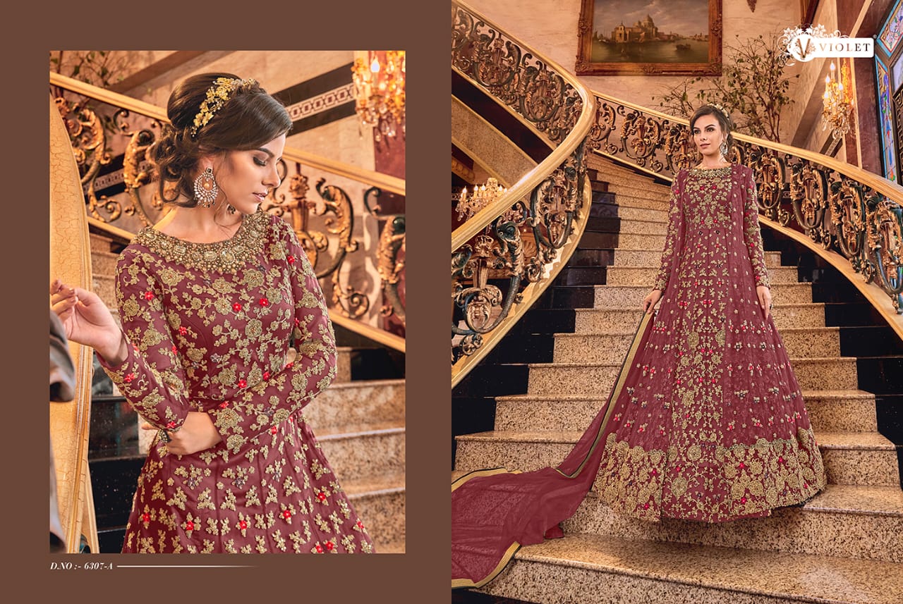 Violet Presents Swagat 6307 Collection Of Rich Look Heavy Embroidered Salwar Suit