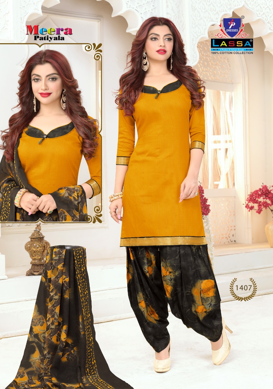 Arihant Lassa Presents Meera Patiyala 14 Collection Of Pure Cotton Patiyala Printed Dress Materials