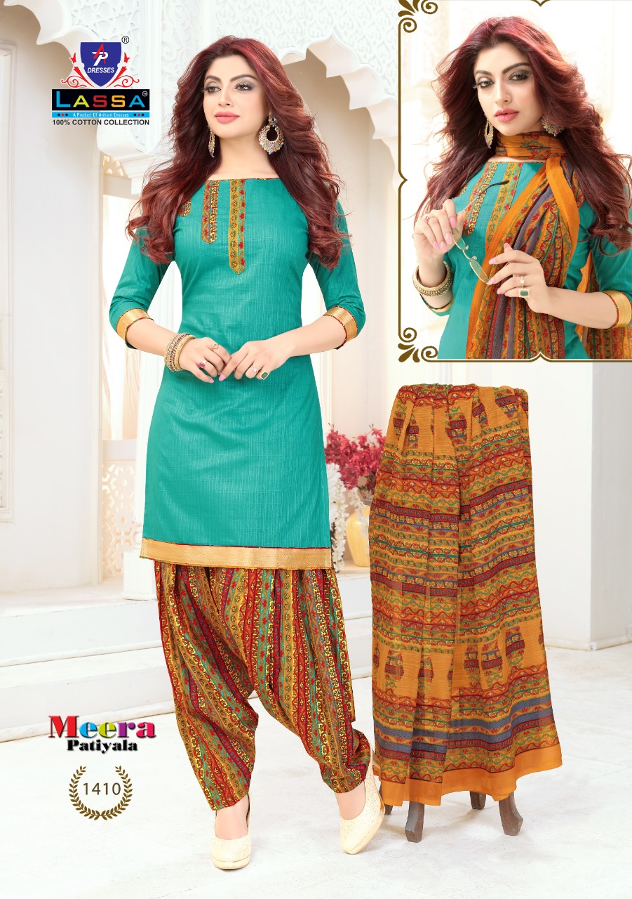 Arihant Lassa Presents Meera Patiyala 14 Collection Of Pure Cotton Patiyala Printed Dress Materials