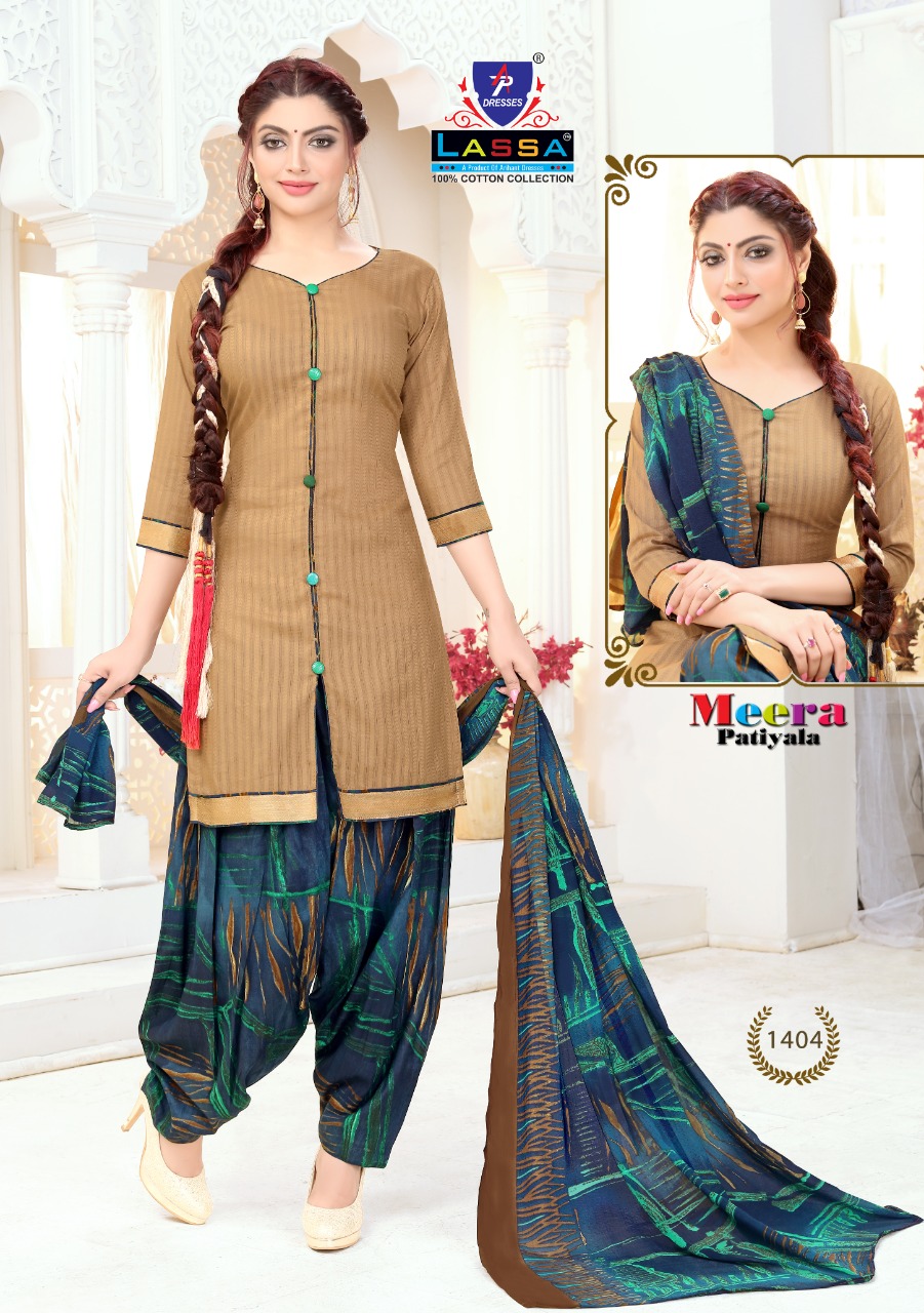 Arihant Lassa Presents Meera Patiyala 14 Collection Of Pure Cotton Patiyala Printed Dress Materials