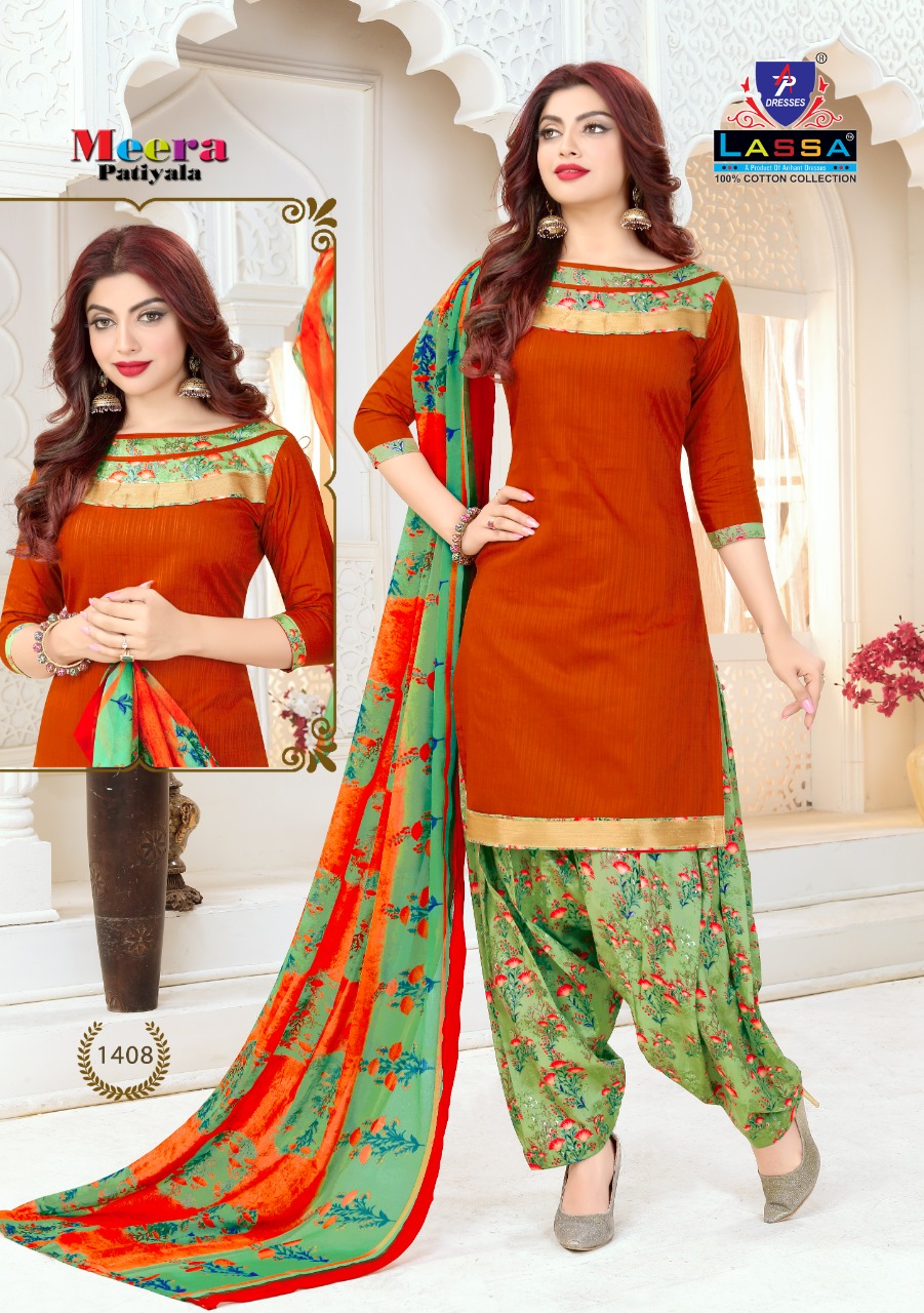 Arihant Lassa Presents Meera Patiyala 14 Collection Of Pure Cotton Patiyala Printed Dress Materials