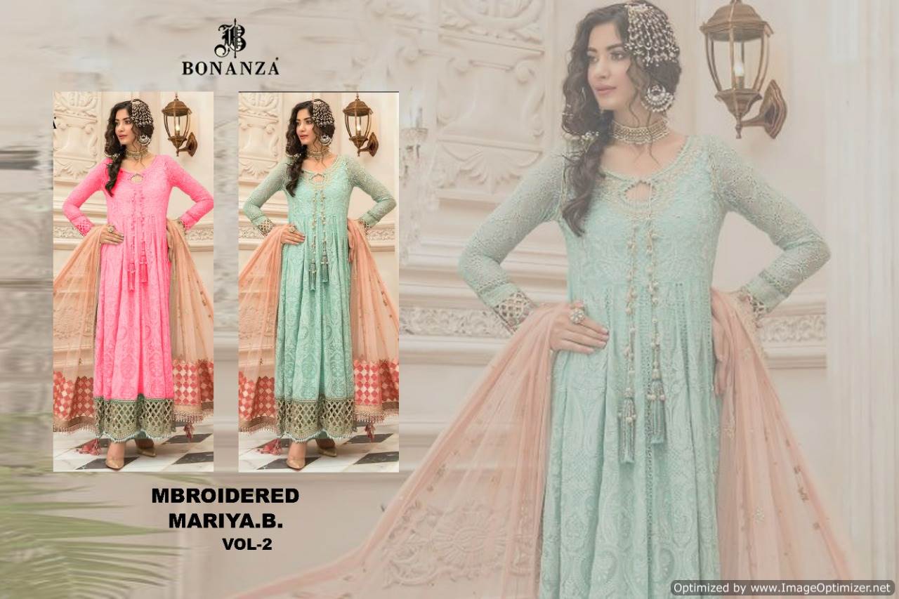 Bonanza Presents Maria B 2 Colors Collection Of Faux Georgette Pakistani Suits