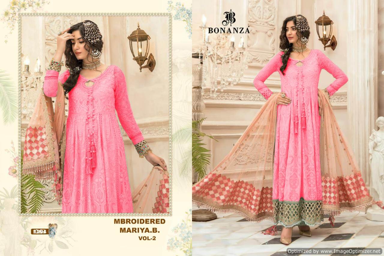 Bonanza Presents Maria B 2 Colors Collection Of Faux Georgette Pakistani Suits