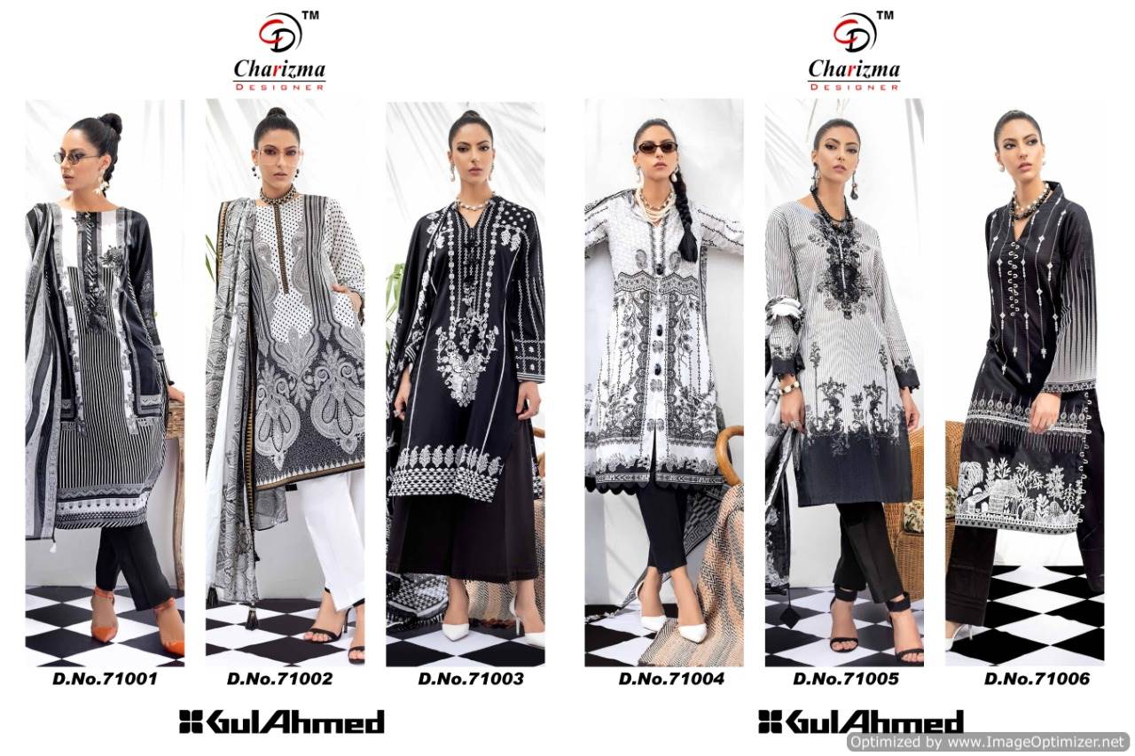 Charizma Presents Gul Ahmed Collection Of Jam Cotton Patch Embroidered Pakistani Suits