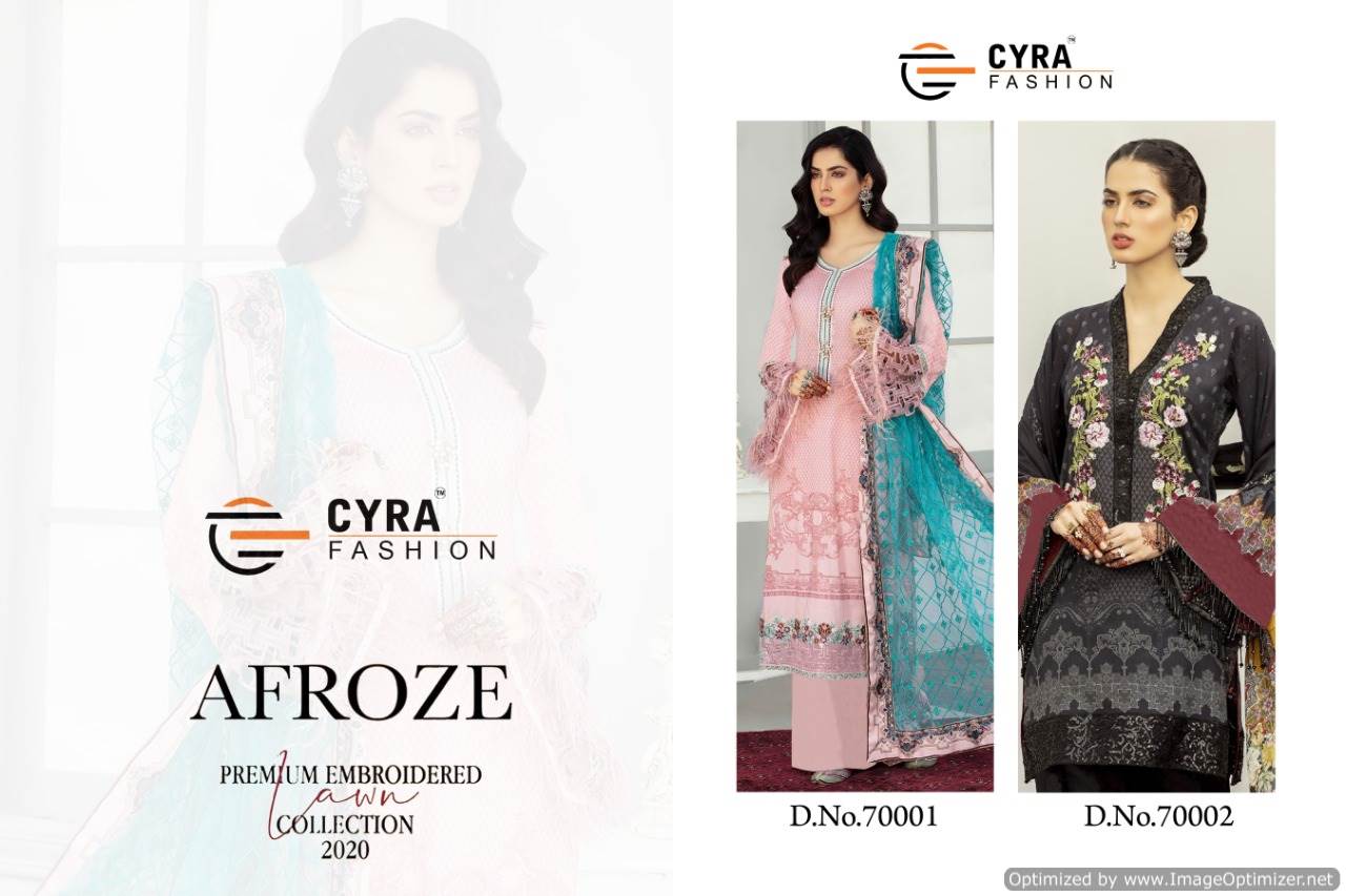 Cyra Presents Afroze Collection Of Jam Cotton Print & Embroidered Designer Pakistani Suits