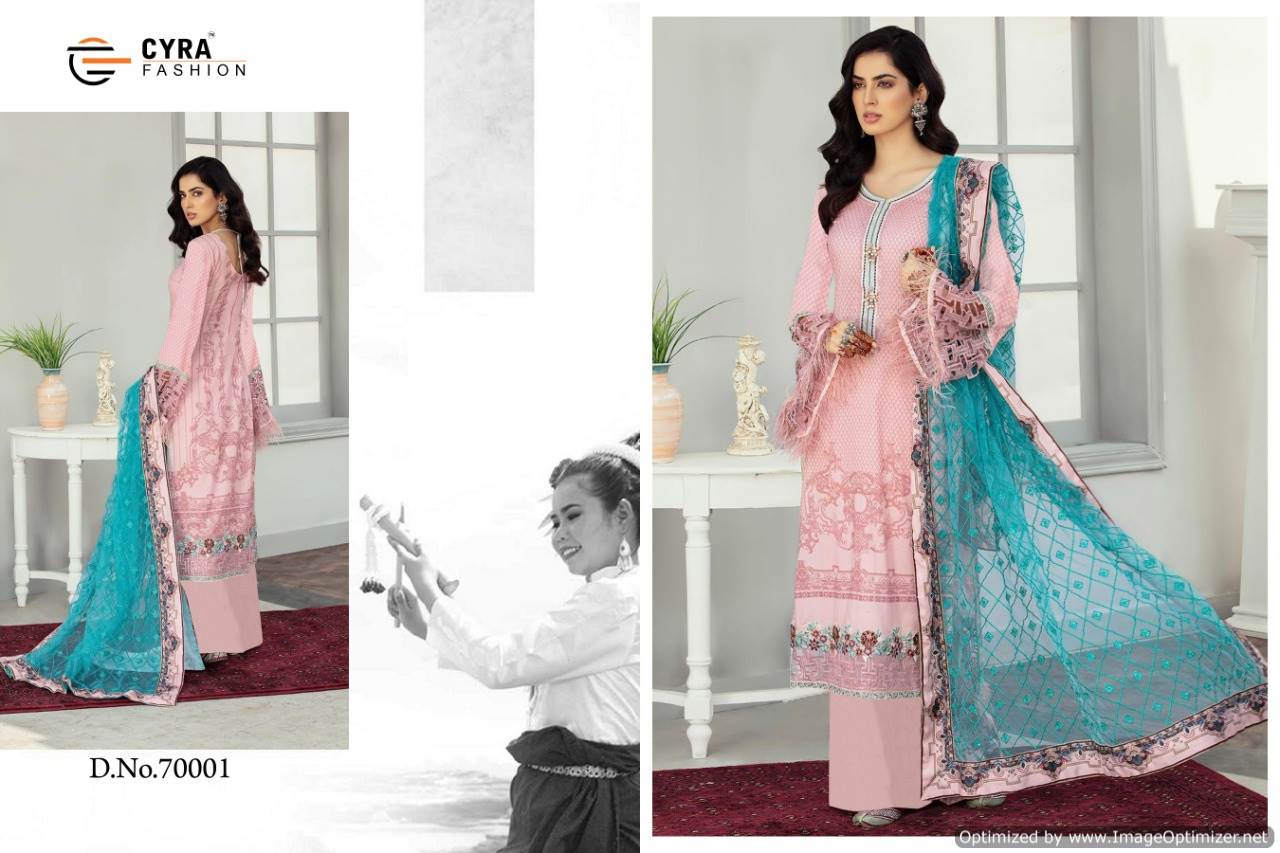 Cyra Presents Afroze Collection Of Jam Cotton Print & Embroidered Designer Pakistani Suits