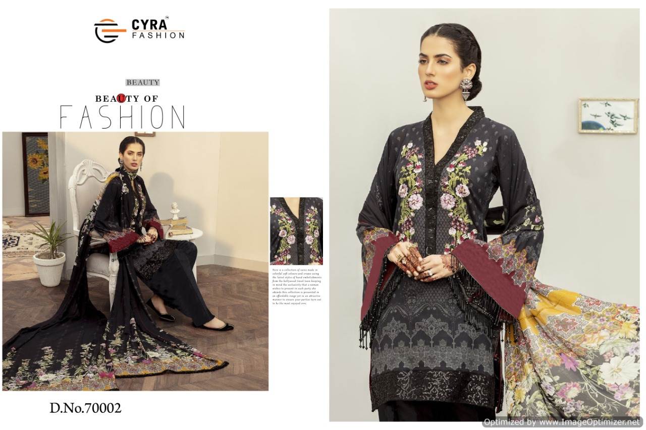 Cyra Presents Afroze Collection Of Jam Cotton Print & Embroidered Designer Pakistani Suits