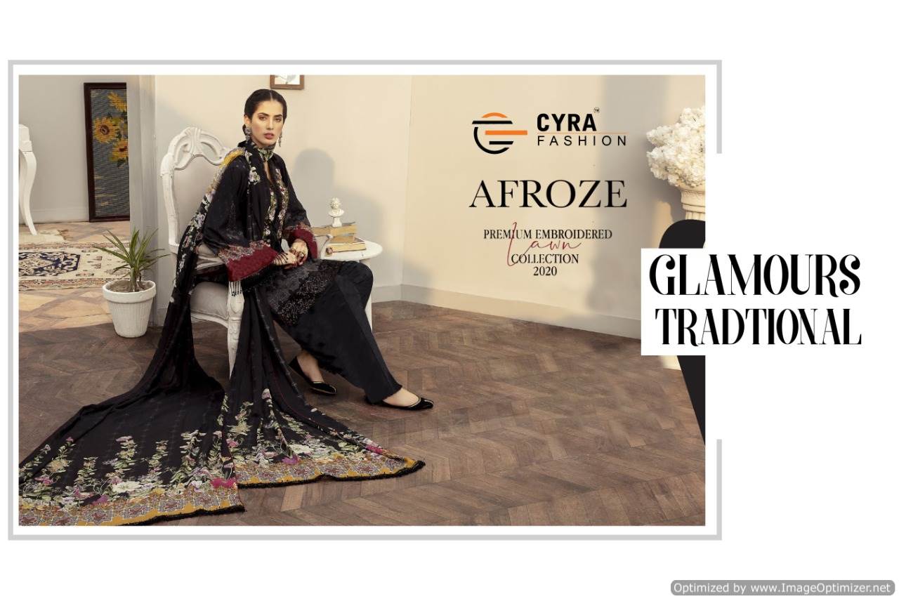 Cyra Presents Afroze Collection Of Jam Cotton Print & Embroidered Designer Pakistani Suits