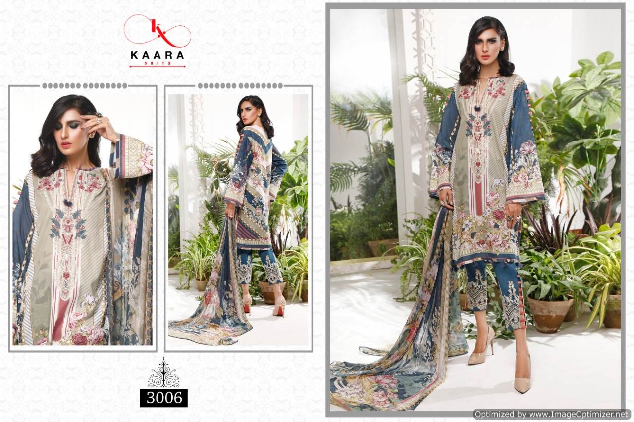 Kaara Presents Firdous Lawn Collection 3 Of Pure Cotton Designer Pakistani Suits