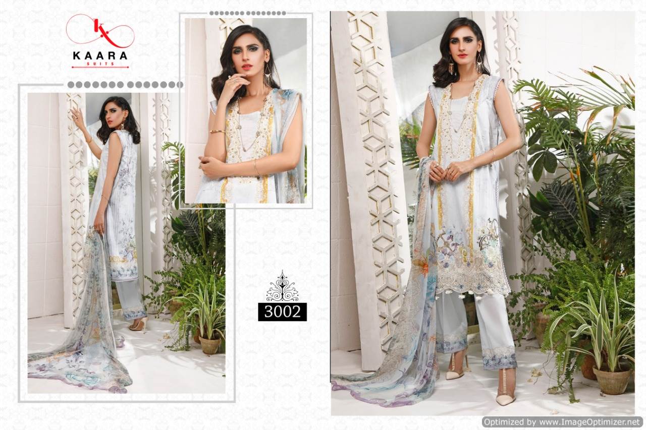 Kaara Presents Firdous Lawn Collection 3 Of Pure Cotton Designer Pakistani Suits