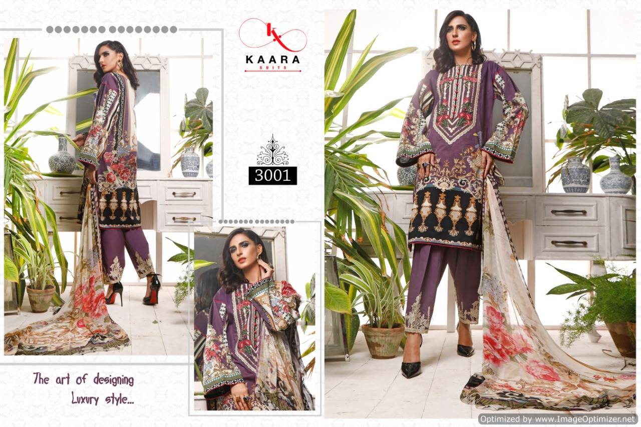 Kaara Presents Firdous Lawn Collection 3 Of Pure Cotton Designer Pakistani Suits