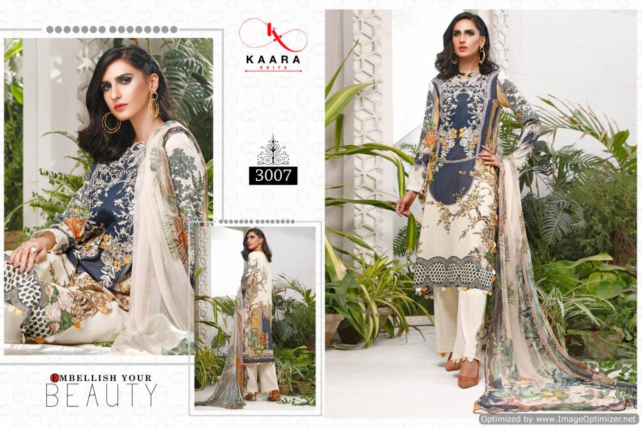 Kaara Presents Firdous Lawn Collection 3 Of Pure Cotton Designer Pakistani Suits