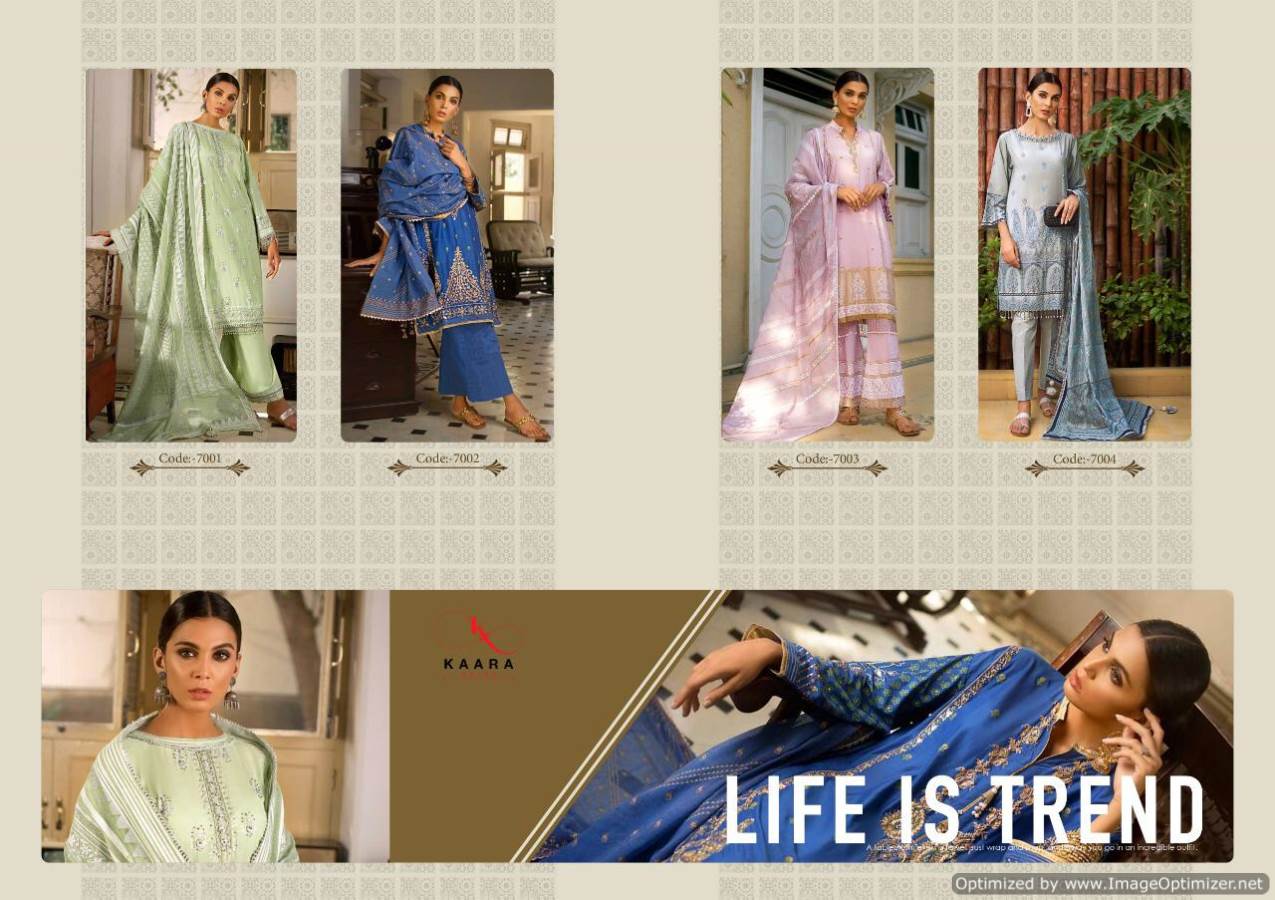 Kaara Presents Nasren Collection Of Pure Cotton Heavy Embroidered Designer Pakistani Suits