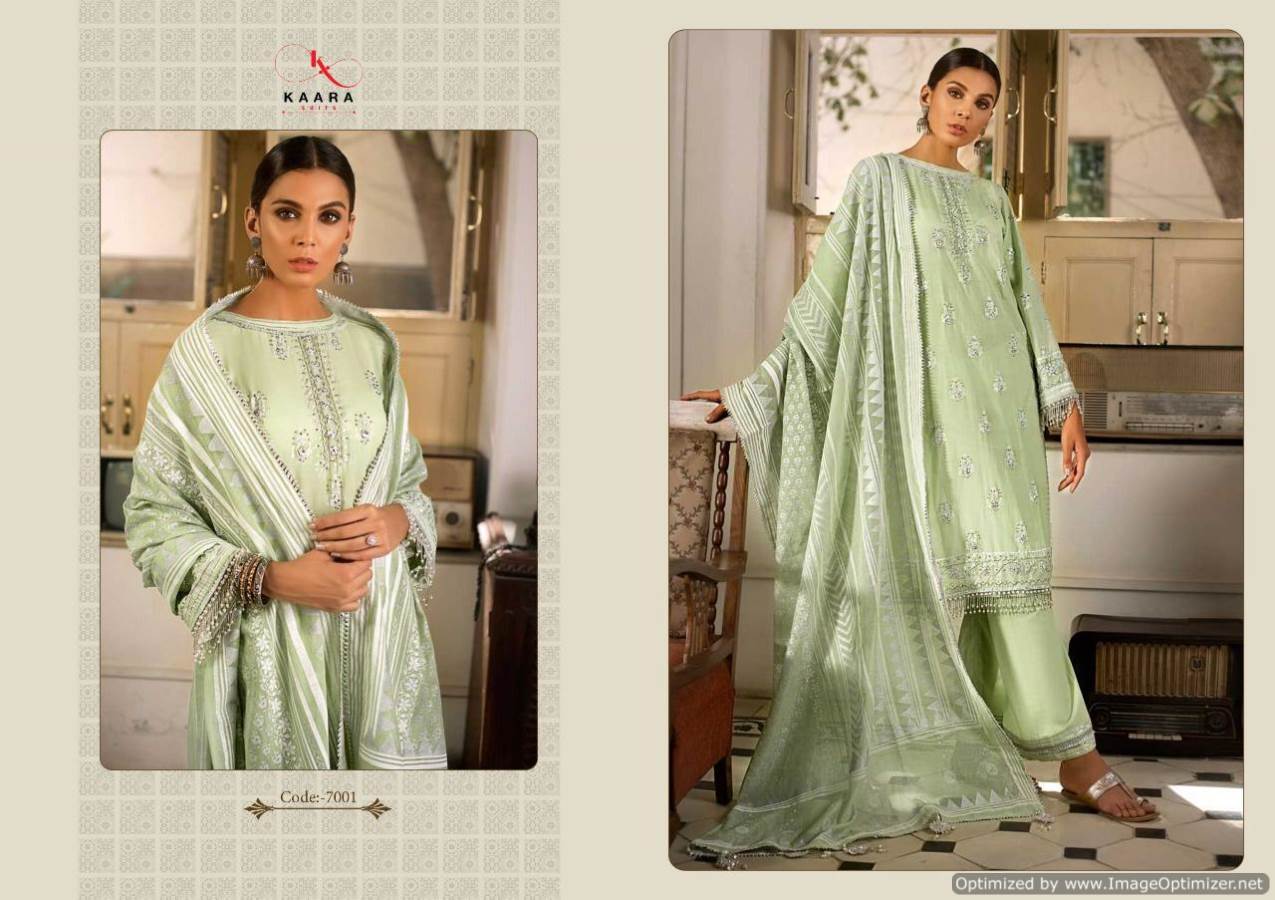 Kaara Presents Nasren Collection Of Pure Cotton Heavy Embroidered Designer Pakistani Suits