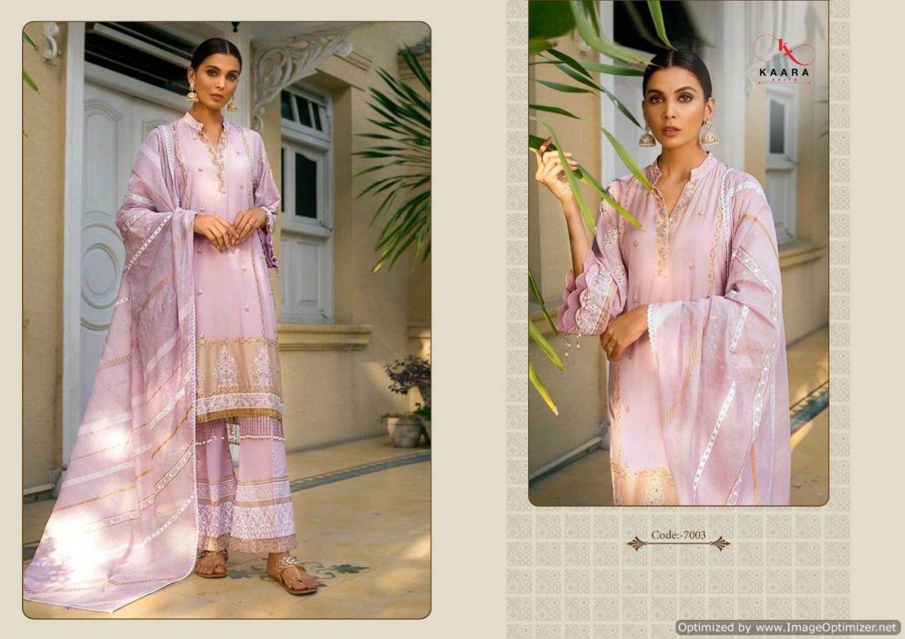 Kaara Presents Nasren Collection Of Pure Cotton Heavy Embroidered Designer Pakistani Suits