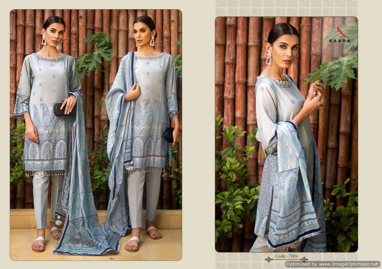 Kaara Presents Nasren Collection Of Pure Cotton Heavy Embroidered Designer Pakistani Suits