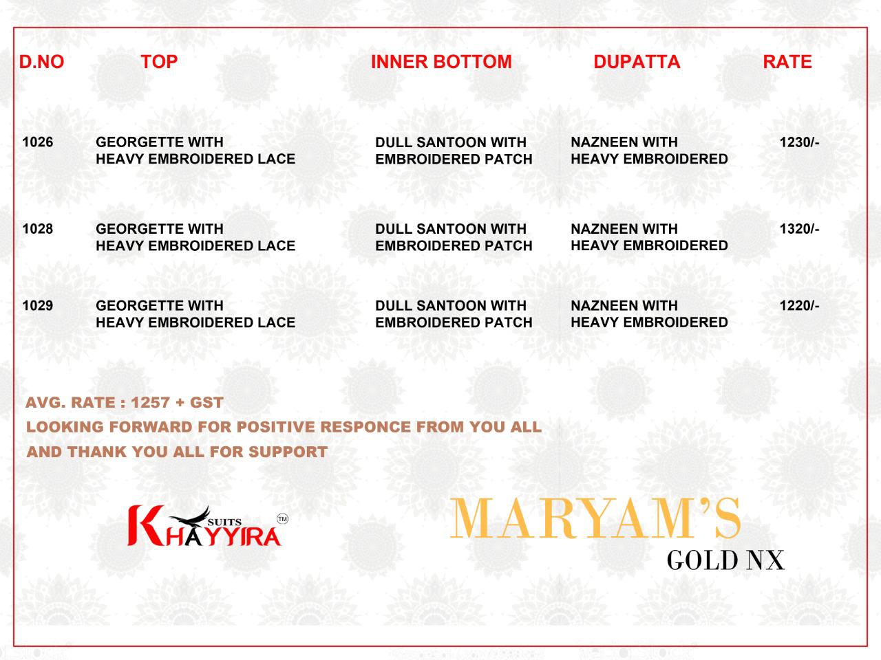 Khayyira Presents Maryam's Gold Nx Collection Of Heavy Embroidered Designer Pakistani Suits