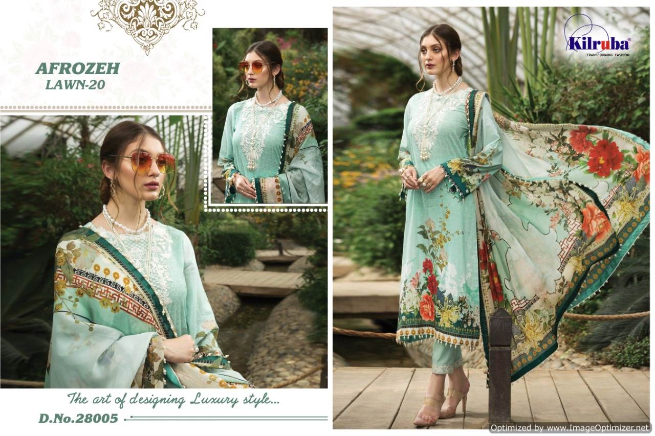 Kilruba Presents Afrozeh Lawn 20 Collection Of Luxury Lawn Cotton Embroidered Pakistani Suits