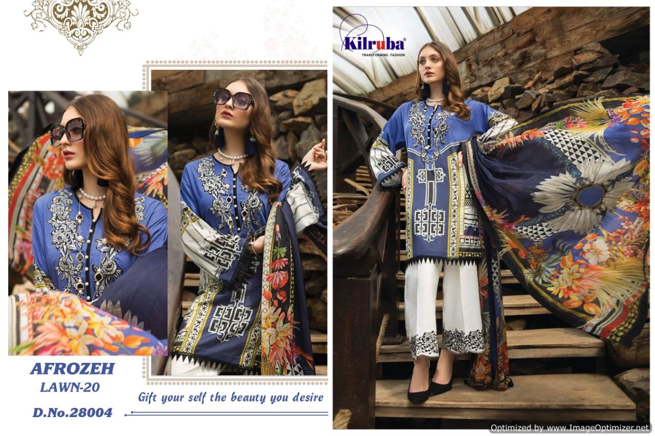 Kilruba Presents Afrozeh Lawn 20 Collection Of Luxury Lawn Cotton  Embroidered Pakistani Suits