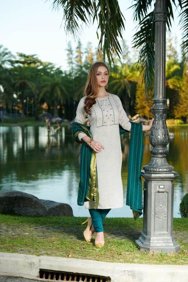 Lymi Presents Light Collection Of Ready Made Embroidered Top With Pant And Dupatta