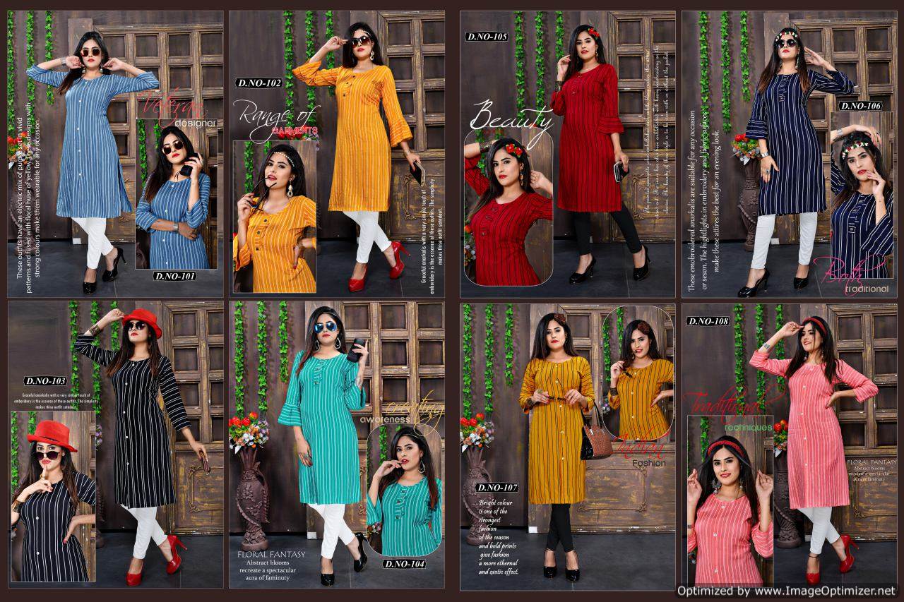 Mirayaa Presents Guldasta Collection Of Heavy Rayon Lining Printed Casual Kurtis