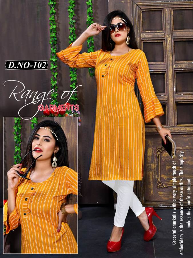 Mirayaa Presents Guldasta Collection Of Heavy Rayon Lining Printed Casual Kurtis