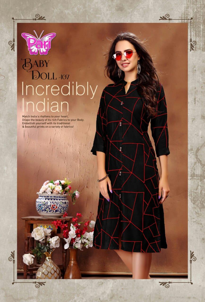 Pari Presents Babydoll Collection Of Heavy Rayon Stylish Designer Kurtis