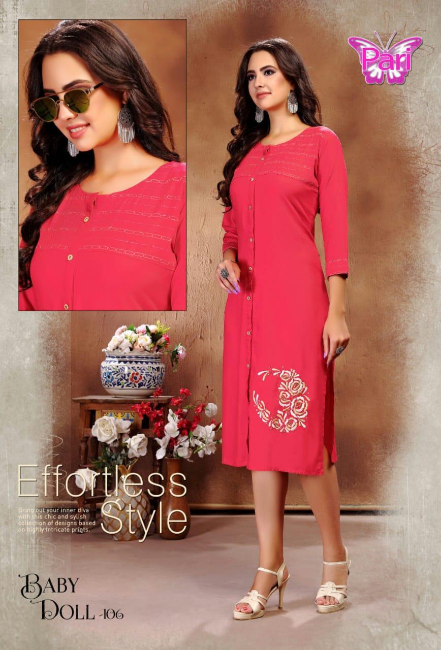 Pari Presents Babydoll Collection Of Heavy Rayon Stylish Designer Kurtis