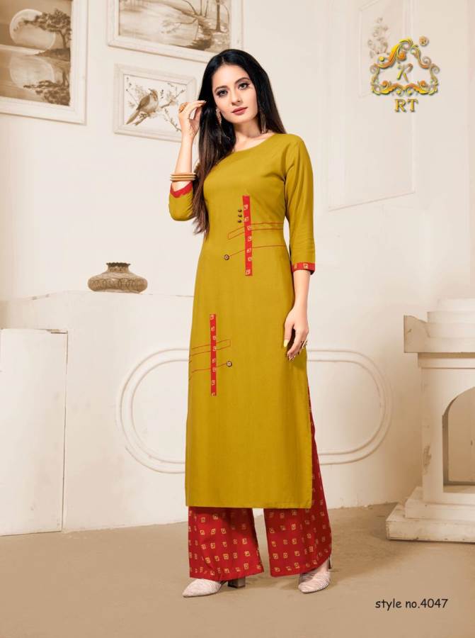 Rt Presents Plazzo Queen 8 Collection Of Rayon Classy Kurti With Bottom