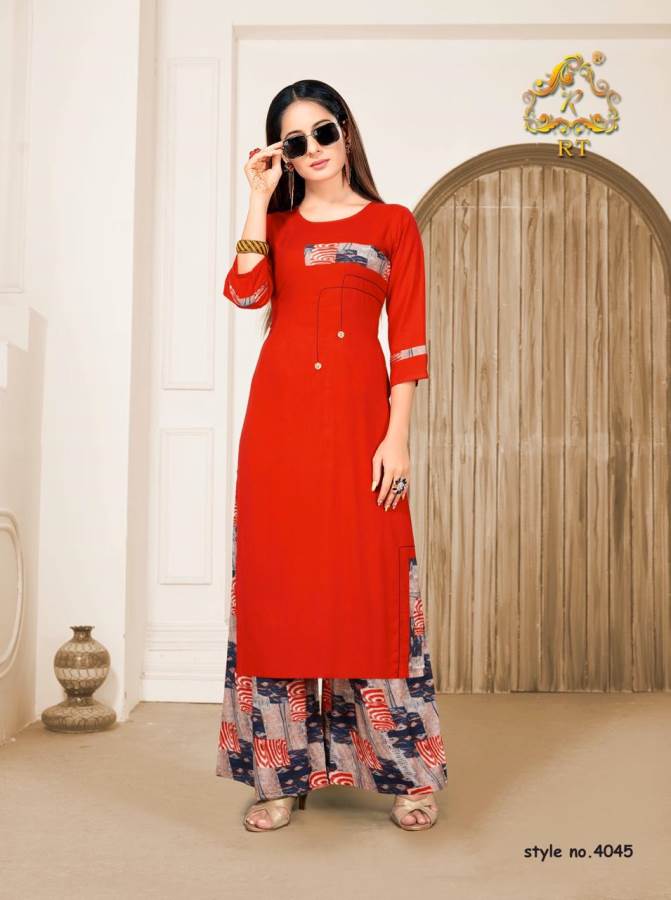 Rt Presents Plazzo Queen 8 Collection Of Rayon Classy Kurti With Bottom