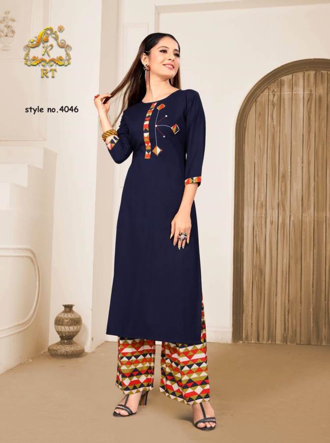 Rt Presents Plazzo Queen 8 Collection Of Rayon Classy Kurti With Bottom