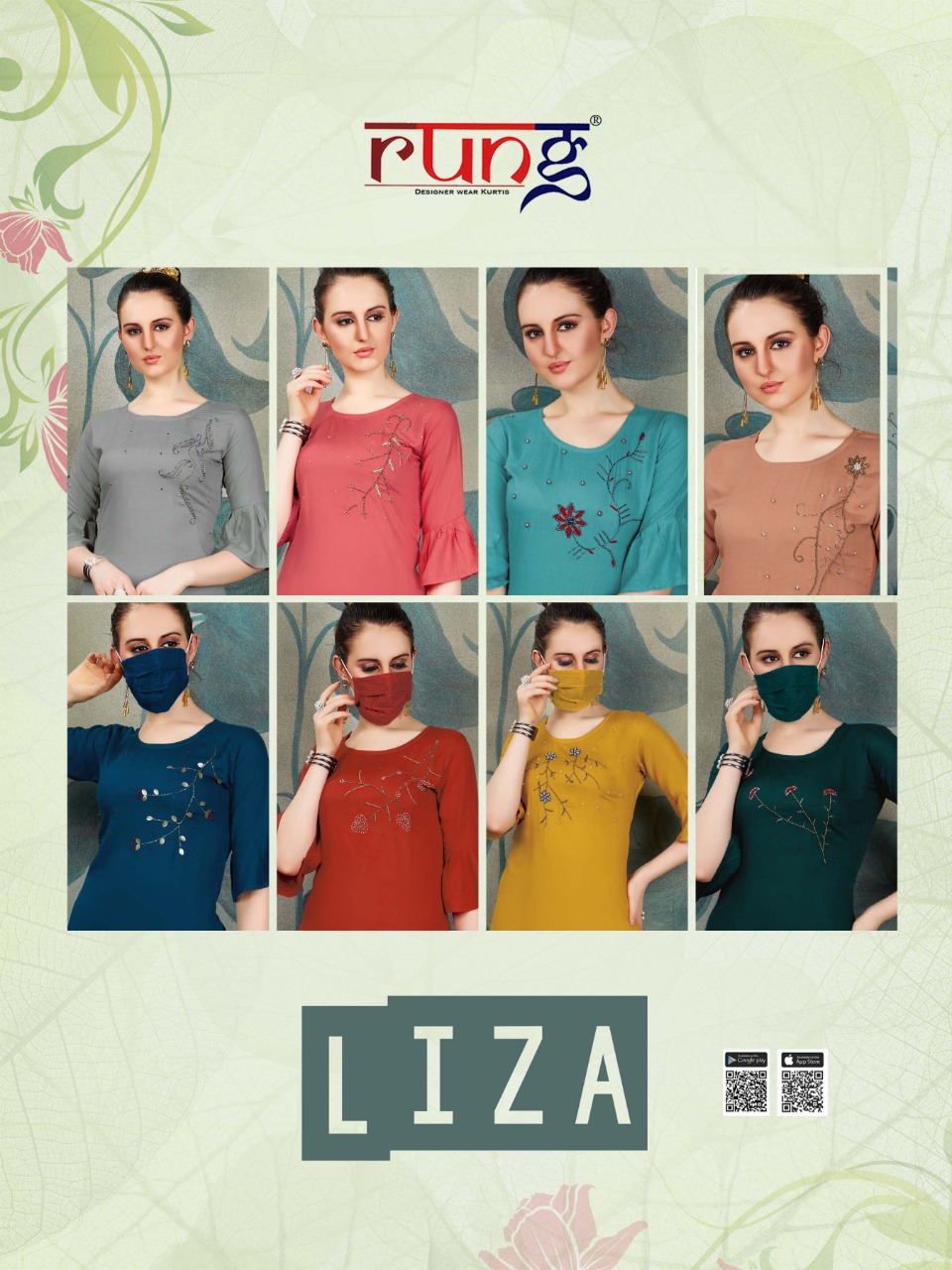 Rung Presents Liza Collection Of Heavy Slub Rayon Manual Hand Work Designer Kurti With Pant